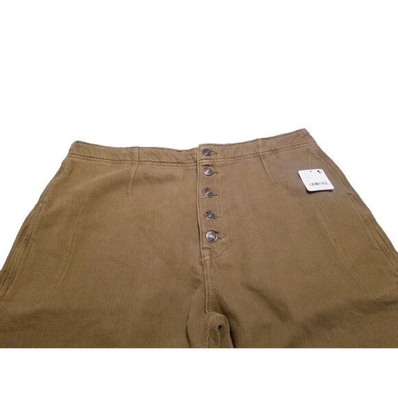 We The Free People Barrel Pants Women Size 32 Osaka Mid Rise Brown  (35x24) NWT - Picture 2 of 7